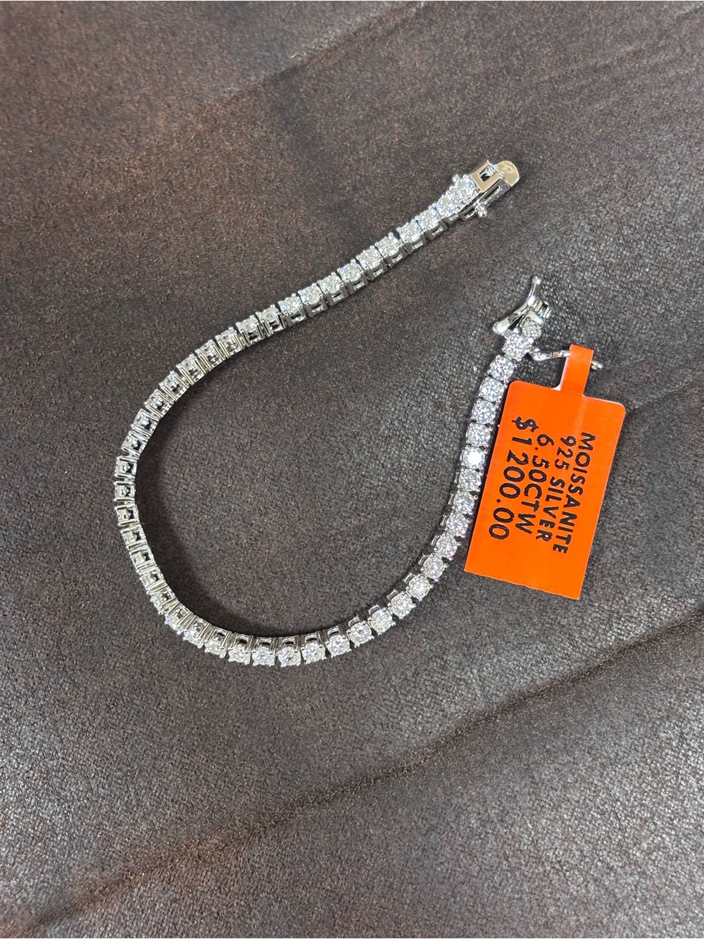 Sterling Silver White Moissanite Tennis Bracelet